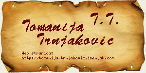 Tomanija Trnjaković vizit kartica